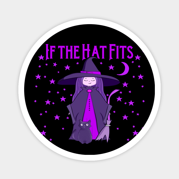If the Hat Fits Purple Cheeky Witch® Magnet by Cheeky Witch